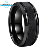 Tungsten Carbide Bands with Stepped Beveled Edges Domed 8mm