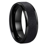 Tungsten Carbide Bands with Stepped Beveled Edges Domed 8mm