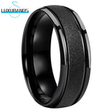 Tungsten Carbide Bands with Stepped Beveled Edges Domed 8mm
