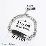 Rose Blank King Queen Stainless Steel Couple Bracelet Jewelry Gift