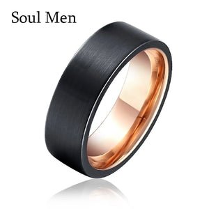 Rose Wedding Band Tungsten Ring 8mm Size 7 to 13