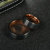 Rose Wedding Band Tungsten Ring 8mm Size 7 to 13