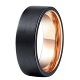 Rose Wedding Band Tungsten Ring 8mm Size 7 to 13