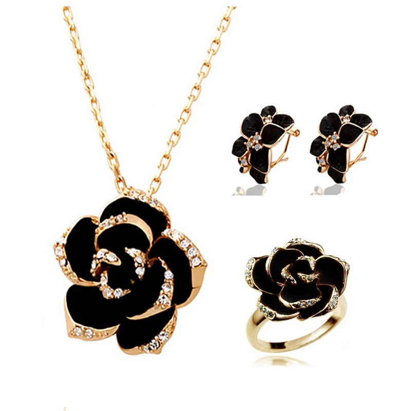 Rose Mountain Camellia Jewelry Set For Women Gift