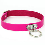 Round Leather Choker Necklace Women Metal Jewelry Punk Gothic Necklace