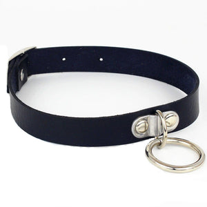 Round Leather Choker Necklace Women Metal Jewelry Punk Gothic Necklace
