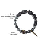 Rutilated Quartz Bracelet Dainty Crystals Ebony Health Unisex Jewelry