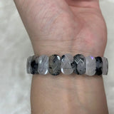 Rutilated Quartz Beads Bracelet Natural Gemstone Bangle Fine Jewelry