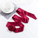 Satins Necklace Camellia Choker Collar Chain for Women Girls Jewelry-Decor