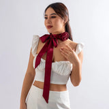 Satins Necklace Camellia Choker Collar Chain for Women Girls Jewelry-Decor