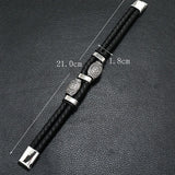 Scripture Sun Leather Bracelet for Men Multilayer Braided Rope Male Bracelet