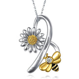 Sunflower Pendant Necklace for Women Bee Pendants Jewelry