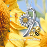 Sunflower Pendant Necklace for Women Bee Pendants Jewelry
