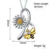 Sunflower Pendant Necklace for Women Bee Pendants Jewelry