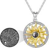 Sunflower Pendant Necklace for Women Heart Jewelry