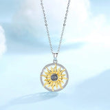 Sunflower Pendant Necklace for Women Heart Jewelry