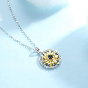 Sunflower Pendant Necklace for Women Heart Jewelry