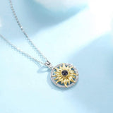 Sunflower Pendant Necklace for Women Heart Jewelry