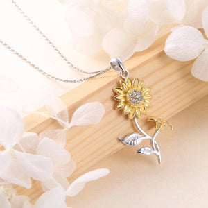 Sunflower Pendant Necklace Heart Jewelry for Women Girls