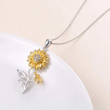 Sunflower Pendant Necklace Heart Jewelry for Women Girls