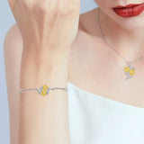 Sunflower Pendant Necklace for Women Heart Pendants Jewelry