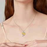 Sunflower Pendant Necklace for Women Heart Pendants Jewelry