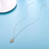 Sunflower Pendant Necklace for Women Heart Pendants Jewelry