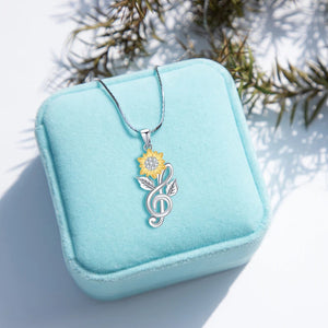 Sunflower Heart Pendant Necklace for Women Girls YN021