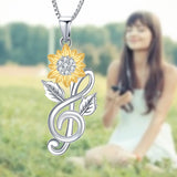 Sunflower Heart Pendant Necklace for Women Girls YN021
