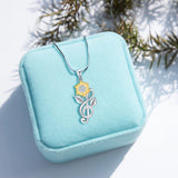 Sunflower Heart Pendant Necklace for Women Girls YN021