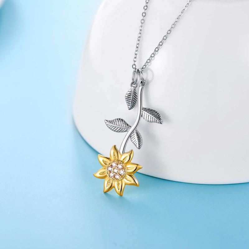 Sunflower Pendant Necklace Round Seed Pendant Jewelry