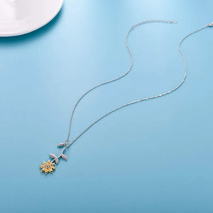 Sunflower Pendant Necklace Round Seed Pendant Jewelry