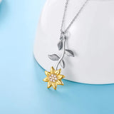 Sunflower Pendant Necklace Round Seed Pendant Jewelry