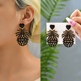 Rhinestone Drop Earrings Leaf Long Hanging Pendientes Geometric Jewelry
