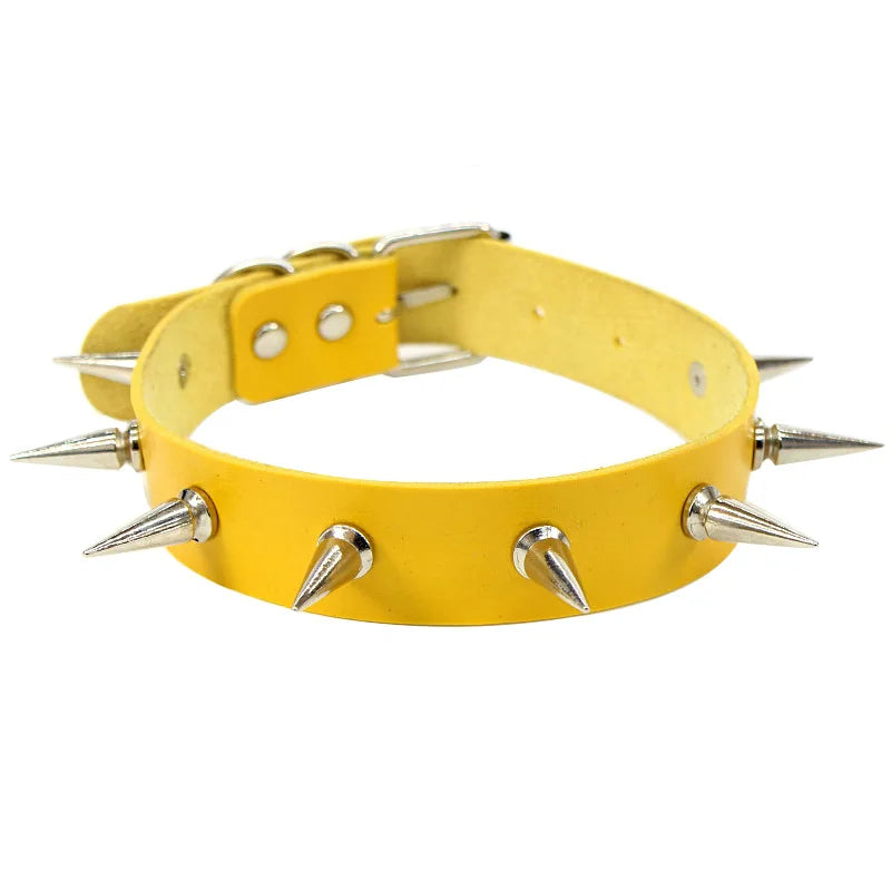 Spike Choker Belt Collar Goth Necklace for Party Club Sexy Gothic Jewelry