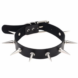 Spike Choker Belt Collar Women Pu Leather Goth Choker Necklace
