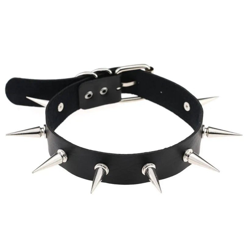 Spike Choker Belt Collar Women Pu Leather Goth Choker Necklace