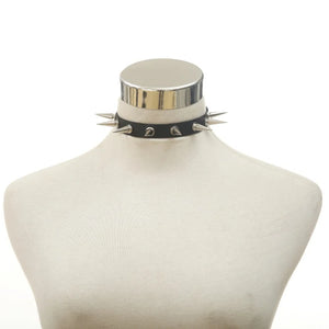 Spike Choker Necklace Rivet Stud Punk Rock Faux Leather Goth Collar