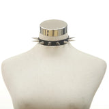 Spike Choker Necklace Rivet Stud Punk Rock Faux Leather Goth Collar