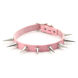Spike Choker Necklace Rivet Stud Punk Rock Faux Leather Goth Collar