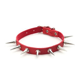 Spike Choker Necklace Rivet Stud Punk Rock Faux Leather Goth Collar