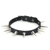 Spike Choker Necklace Rivet Stud Punk Rock Faux Leather Goth Collar