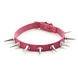 Spike Choker Necklace Rivet Stud Punk Rock Faux Leather Goth Collar