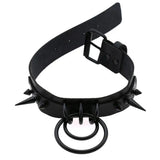 Spiked Choker Goth Leather Spike Collar Necklace For Women Men