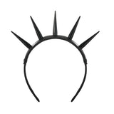 Spiked HeadBand Goth Headpiece Metal Spikes Faux Leather Headwear Costume