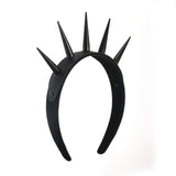 Spiked HeadBand Goth Headpiece Metal Spikes Faux Leather Headwear Costume