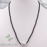 Spinel Freshwater Baroque Pearl Pendant 18Inch Necklace