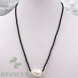 Spinel Freshwater Baroque Pearl Pendant Necklace 18Inch Classic Wedding