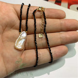 Spinel Freshwater Pearl Pendant Necklace 18 Inches Women