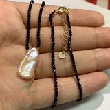 Spinel Freshwater Pearl Pendant Necklace 18 Inches Women